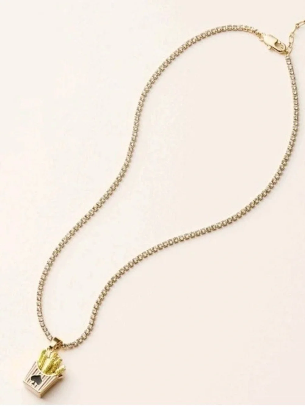 kate spade x Target Women’s French Fry Charm Gold Tennis Necklace